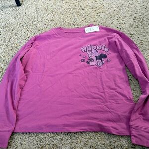 NWT-Gap Kids Disney Minnie Mouse Pink Kids Long Sleeve Shirt size XXL (14/16)